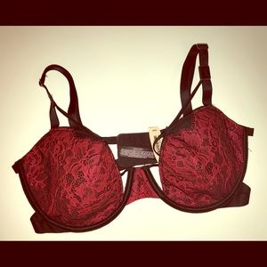 Victoria Secret Sexy Bra 36 DD Red Black NWT New